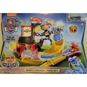 New Paw Patrol True Metal Mighty Pups Charged Up Mighty Meteor Track Set blue